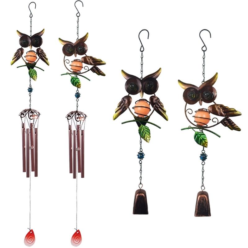 Owl Wind Chime Wall Art Hanging Decoration for Backyard Owl Windbell Indoor Outdoor Wall Sculpture for Bedroom Balconies