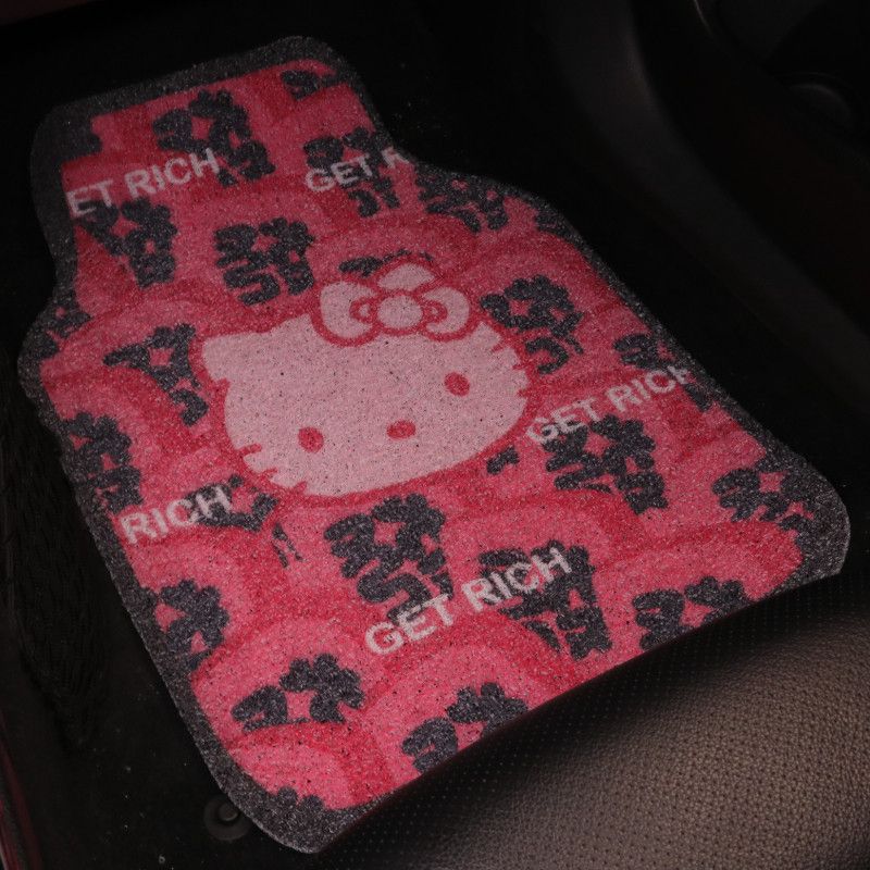 

Car Floor Mats for the Driver s Seat and Rear Seats, Cute New Style, Wear-Resistant Wire Loop Single-Piece Rear Seat Anti-Slip Car Carpet-Style Mat Front row foot pad single piece