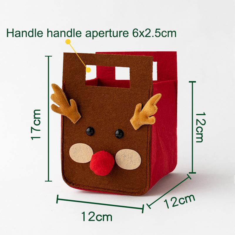 1PCS Christmas Gift Bag Creative Felt Cloth Children Candy Gift Bag Christmas Eve Handheld Portable Apple Bag