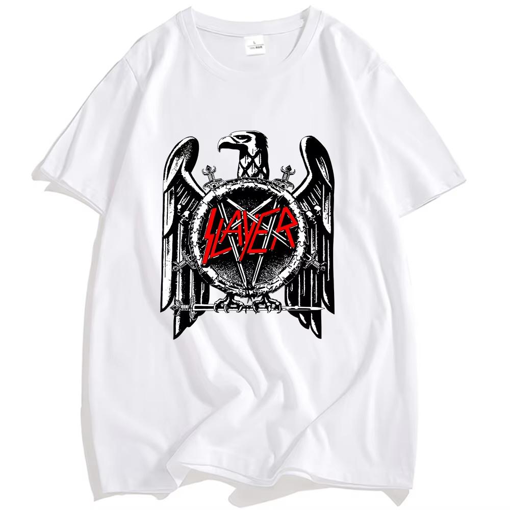 Slayer Eagle Graphic Printing T-shirt Cotton Short Sleeve Casual Male Tshirt O-neck Street Style Unisex Streetwear Men/Women Tee