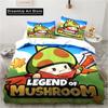 3D Print Anime Legend Game Mushroom Bedding Set Boys Girls Twin Queen Full Size Duvet Cover Pillowcase Bed Adult Bedroom