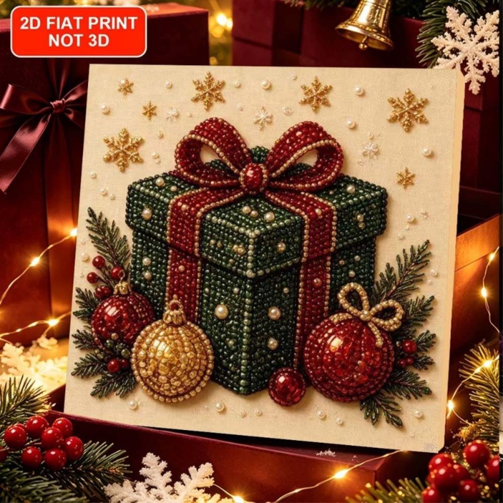 DIY Craft Kit Christmas Diamond Collage 2D Flat Beaded Picture Christmas Decoration