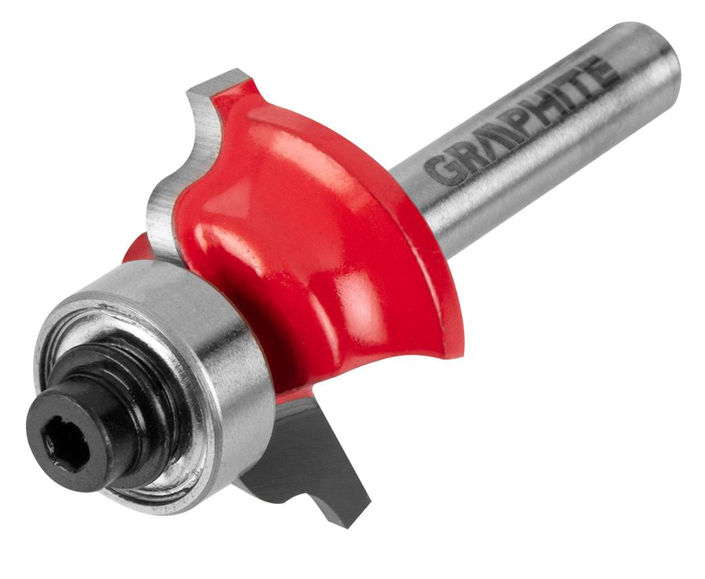 Shaped cutter with bearing, decorative, HM, 25.7 x 9.7 mm, 6 mm shank