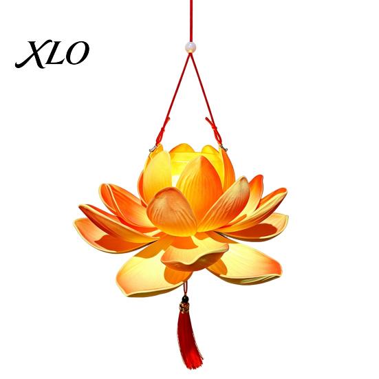 Outdoor Celebration Lighting DIY Lotus Lantern Craft Kit, Handmade Flower Paper with LED Kit Light, Vintage Decorative for Wedding Party, Festival