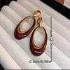 2024 Autumn/Winter 22K Gold-Plated Enamel Oval Earrings - Bold, Trendy, Versatile Design