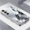 Electroplated Silver Shockproof Phone Case For Samsung Galaxy S26 S25 S24 S23 S22 Ultra Plus Fe With Silver Fluid Pattern