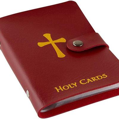 Equipped with Leather Clip Pocket Holy Card Organizer, Used for Daily Prayers and Religious Gifts for the Public