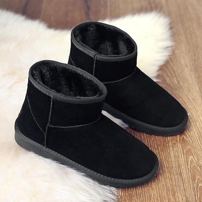 2025 New Northern Winter Snow Boots, Genuine Leather Antifreeze Men's and Women's Cotton Shoes, Durable Large Size Cold-resistant Cotton Boots