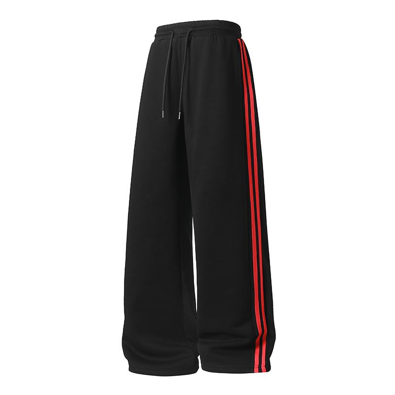 

Чоловічі та жіночі широкі штани з прямими штанинами для осені та зими, чоловічі штани в стилі хай-стріт, спортивні та повсякденні штани, спортивні штани для пари XXL чорний