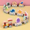 Educational Train Wooden Toy Transportation Wooden Magnetic Train Magnetic Train Toys  Kids Toy