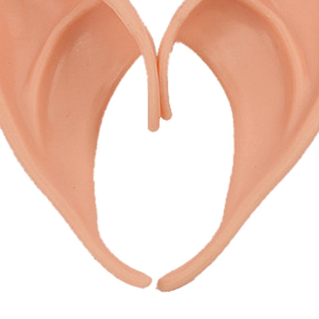 1 Pair Elf Ears Lifelike Soft Pointy Reusable Fairy Pixie Elf Ears for Cosplay Halloween Christmas Any Themed Party