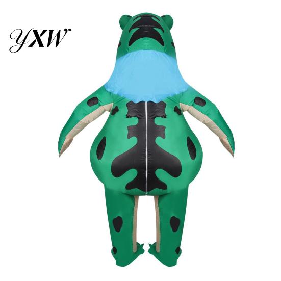 Blow Up Frog Suit Inflatable Costume for Adult Kids Funny Blow-Up Full Body with Air Pump Halloween Cosplay Party Outfit Rechargeable