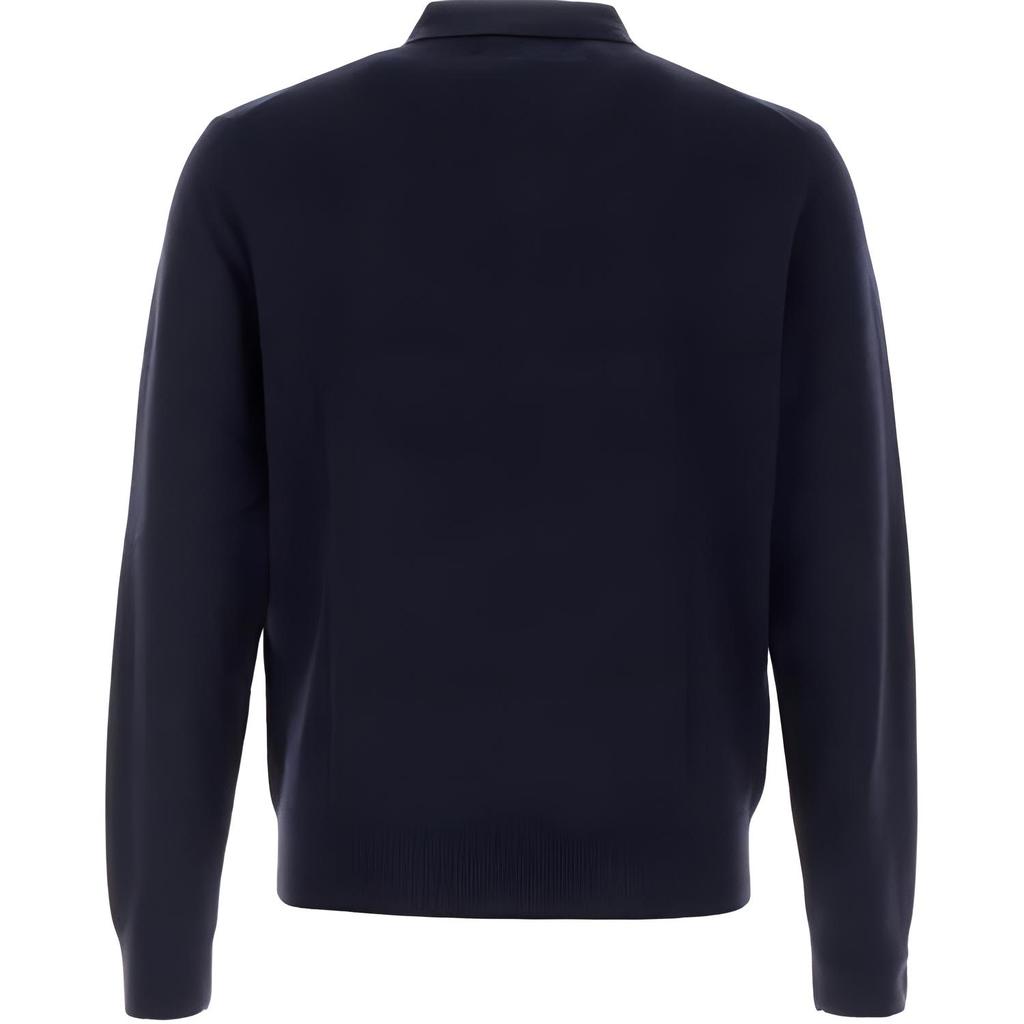 Polo Ralph Lauren Logo Print Pullover Straight Long Sleeve Polo Shirt Men Tops Blue 710946001-001