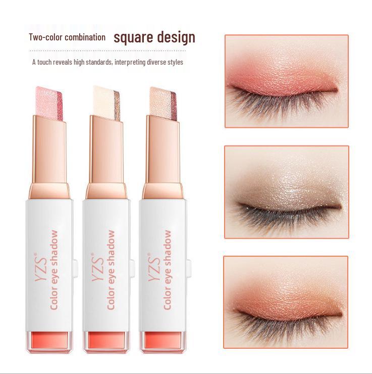 YZS Samt Farbverlauf Dual-Color Lidschattenstift - Einfaches Nude-Make-up mit magischem Farbverlauf und Ein-Touch-Anwendung.