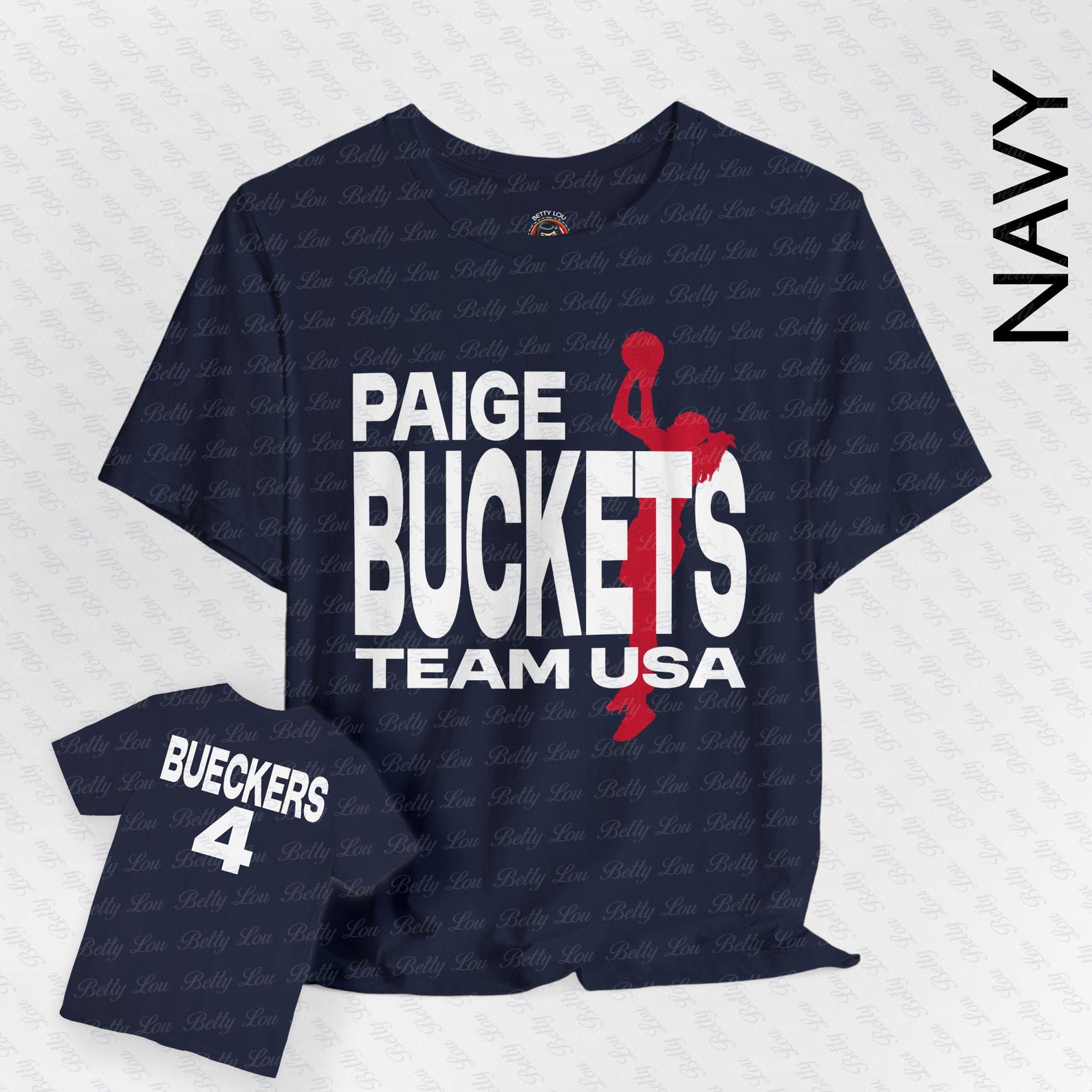 Paige Buckets Team USA - Bella Canvas Two Sided Adult T Shirt - Paige Bueckers Unisex Jersey Short Sleeve Tee S