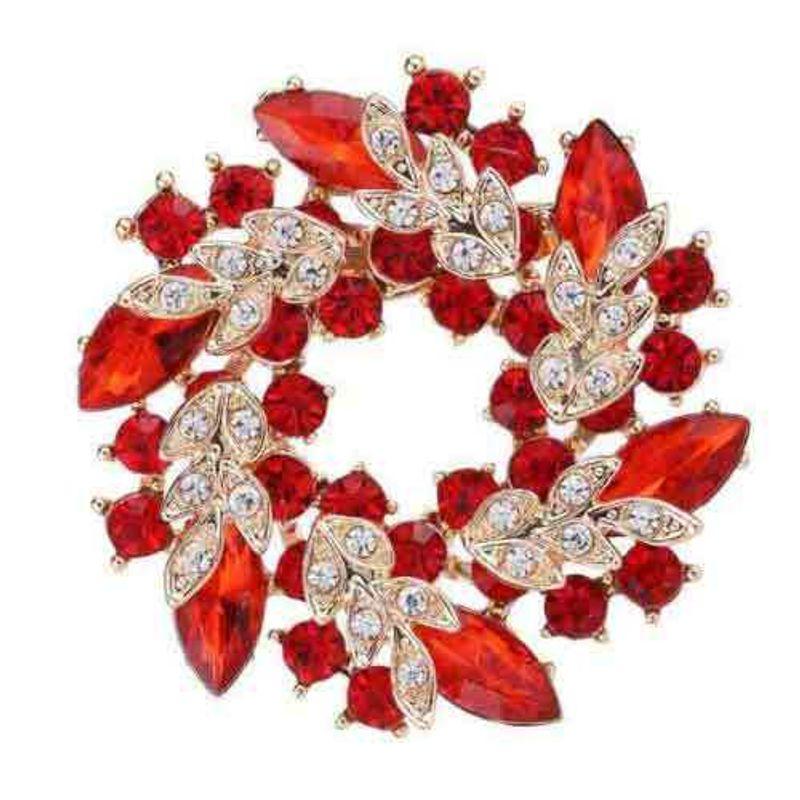 European and American Style Multi-Colored Floral Wreath Brooches, Fashionable Rhinestone Pins, Versatile and Elegant Suit Accessories