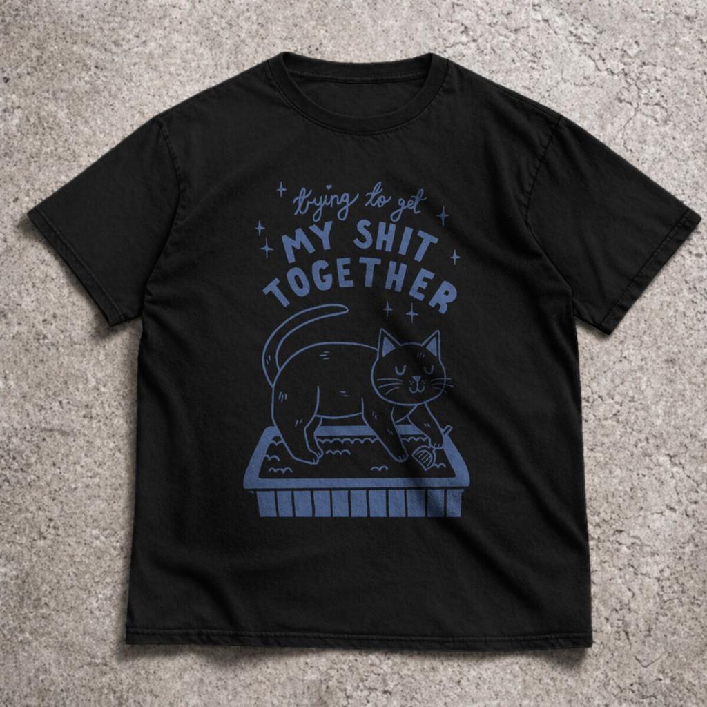Cleaning Lover Gift Short Sleeve Tshirt Funny Cat Meme Crew Neck Unisex Unisex Clothes Funny Housework Cat Graphic Tee Tshirt