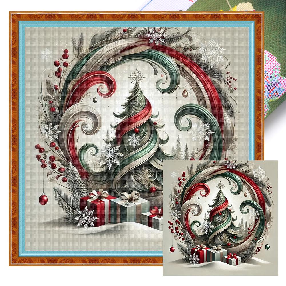 Xmas Printed Cross Stitch Kit DIY 11CT Embroidery Craft Set Home Decor Art