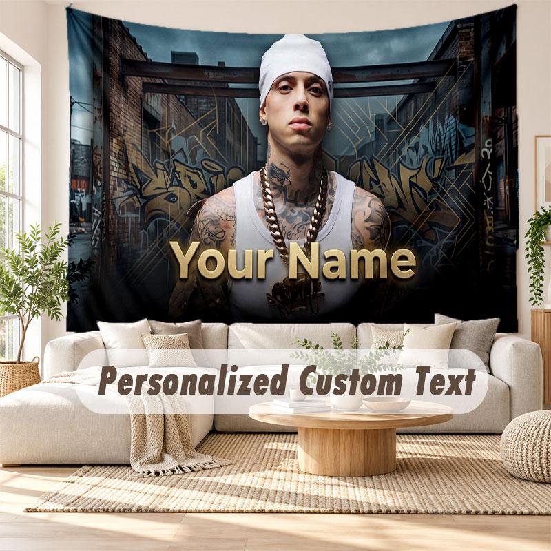 Custom Name Wall Hanging Tapestry,Central Cee Decorative Backdrop Tapestry For Dorm Home