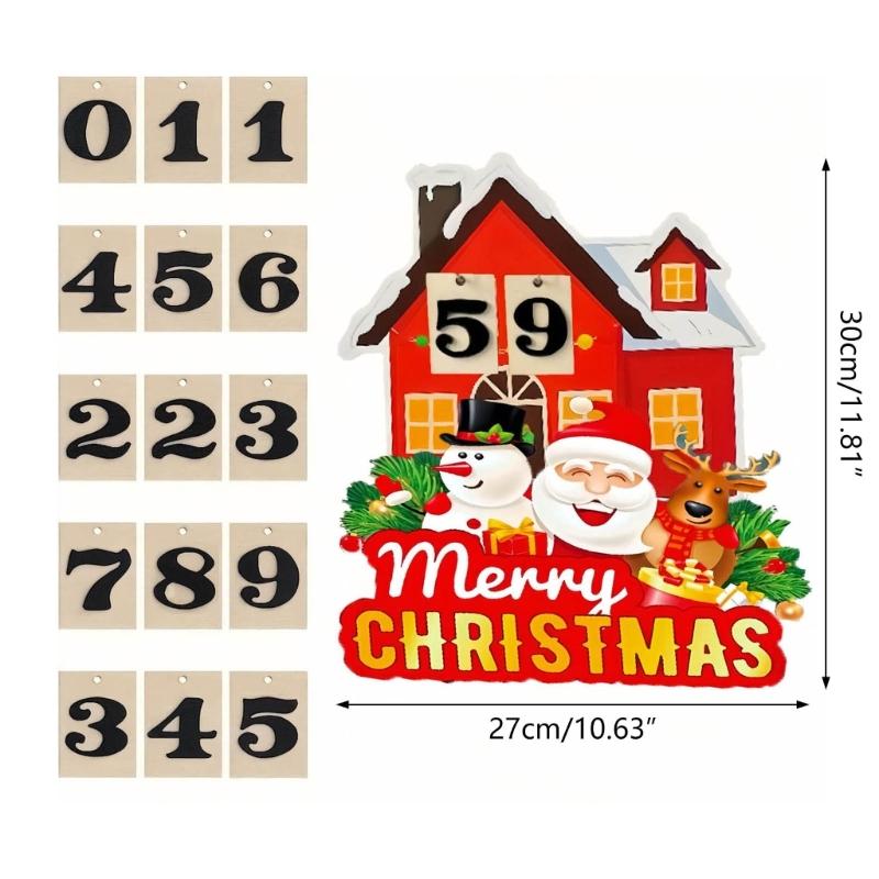 Wood Christmas Calendar Desktop Decor New Year Decorations for Home Offices Tabletop Ornament 2024 Navidad Gift