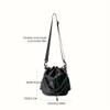 New Fashion Women'S Bag Large Capacity Drawstring Bucket Bag Simple Workwear Style Nylon Shoulder Bag For Women Handbag