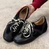 Retro Black German Training Shoes Lace-up Forrest Gump Shoes Women's 2025 New Height-increasing Casual Board Shoes Versatile Sports Shoes Tide