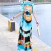 Elegant Summer Casual Dress for Women Vintage Clothes Short Sleeve Loose Long Dress