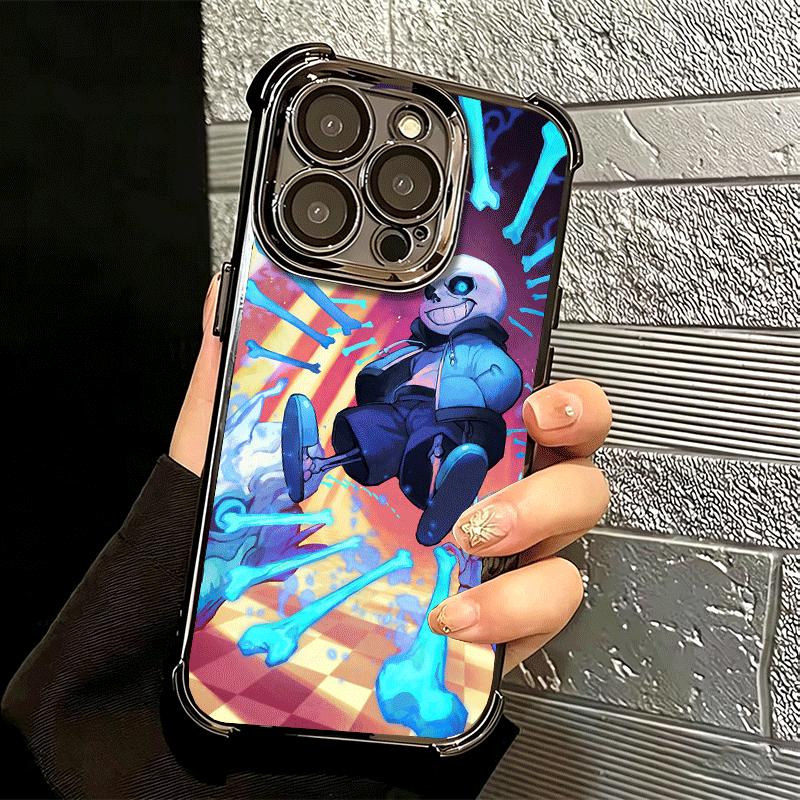U-Undertale S-Sans Plating Phone Case For Iphone 16 17 Pro Max Air 16E 14 15 Plus 12 13 Mini Anti-Fall Airabag Cover
