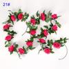 24m Silk Long Rose Fake Flower Ivy Vine Leaf Garland Wedding Party Home Decor