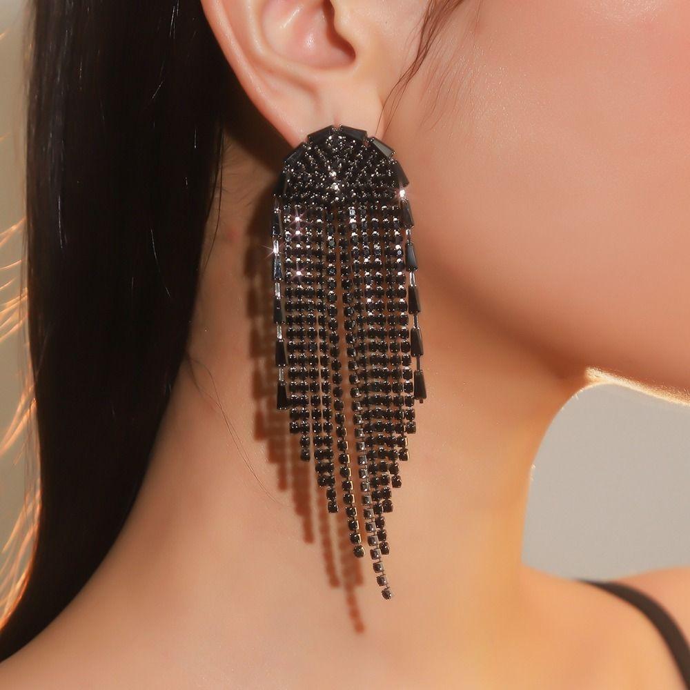 

Блестящие серьги-капли с кристаллами, модные серьги-гвоздики для свадеб и вечеринок