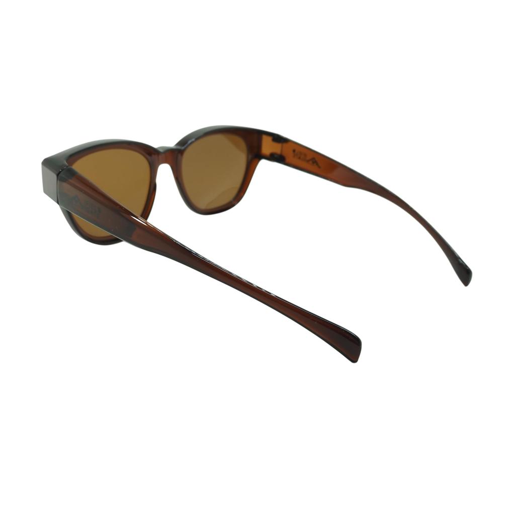 7163 Overglasses Polarized Sunglasses Lightweight Stylish Cover Glasses UV Protection 62 Size Temple 155 TR90 [OTC.web] (02 Brown/BR (Polarized))
