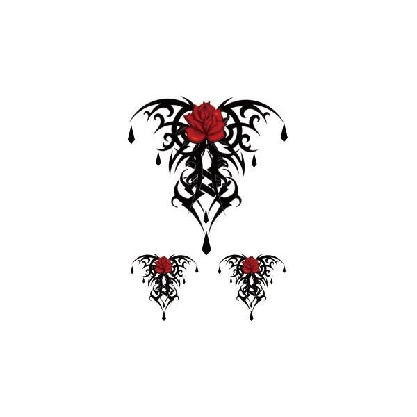 Flower Arm Tattoo Sticker Large Flower Red Rose Body English Arm Chest Cover Waterproof Simulation Tattoo Sticker