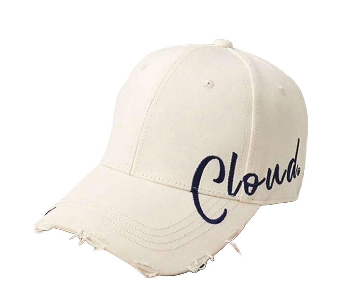 

Sproutsy Baseball Cap, Unisex, Distressed, Logo, Cloud (JP, Numeral Size, 58.0 cm, White)