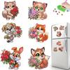 6pcs 2D/flat Acrylic DIY Diamond Art Fridge Magnet Kit DIY Art Fridge Magnet Refrigerator Sticker Magnetic Diamond Art Decor
