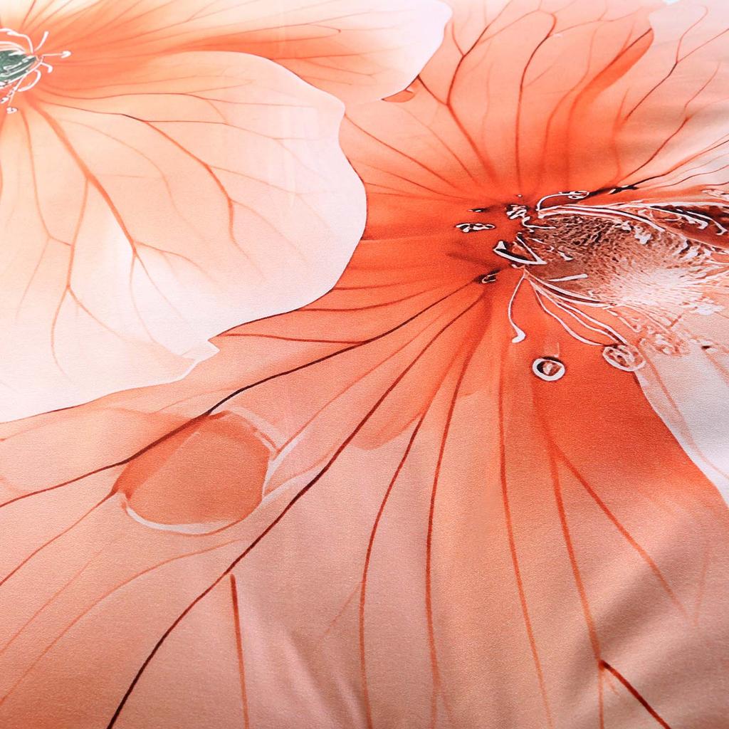 Pillowcase 40x40 cotton satin DIGITAL PRINT large flower background cream color
