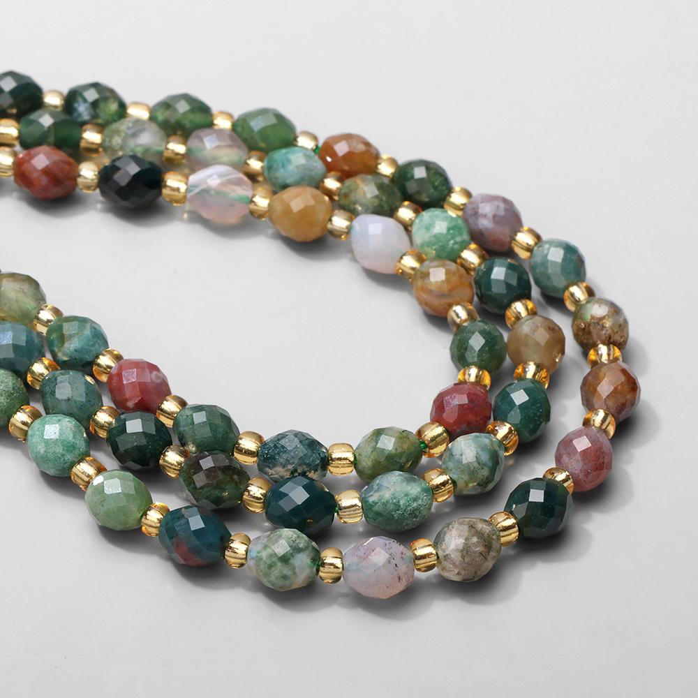 5x6 mm Faceted Oval Stone Beads Natural Agate Chalcedony Spacer Beads for Jewelry Making Diy Bracelet Accessories 5x6 MM 22pcs
