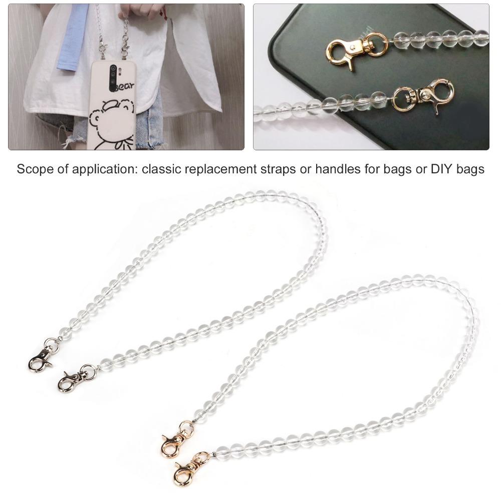 

2pcs Acrylic Beads Bag Chain Metal Chain Purse Strap Bead Assortments Bag Strap Handbag Accessories M