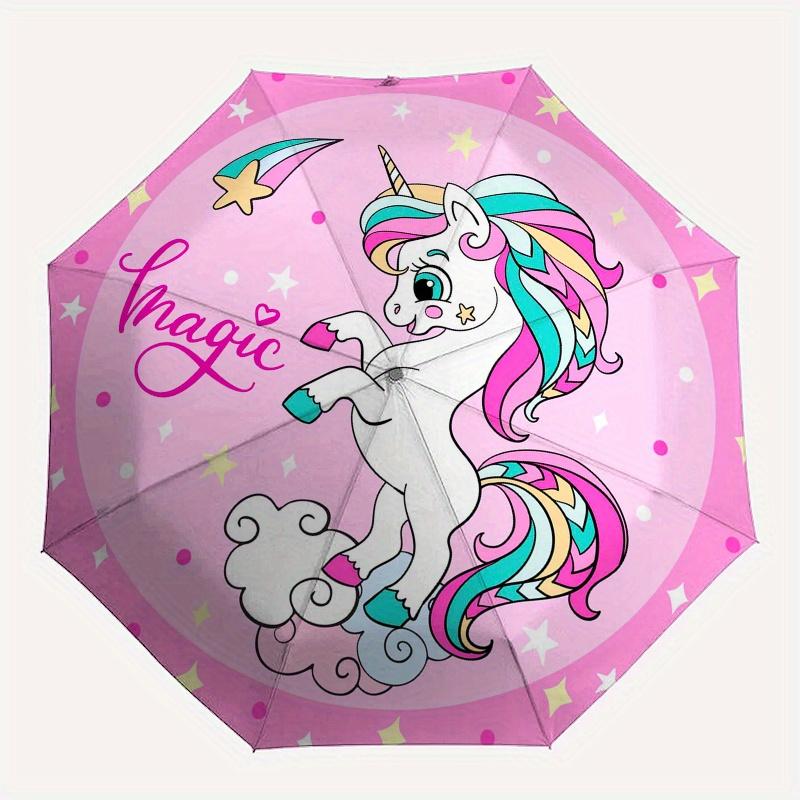 Magical Unicorn Cloud Sticker Decal for Kids Room DecorUmbrella, Portable 3-Fold Compact Umbrella,Christmas Gift ES483