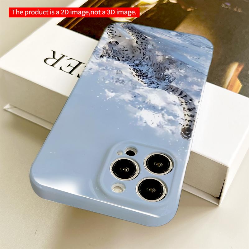 2DFlat Snow Leopard in Motion All inclusive film hard iPhone case, compatible with iPhone 18 Pro Max 17 16 15 14 13 12 11