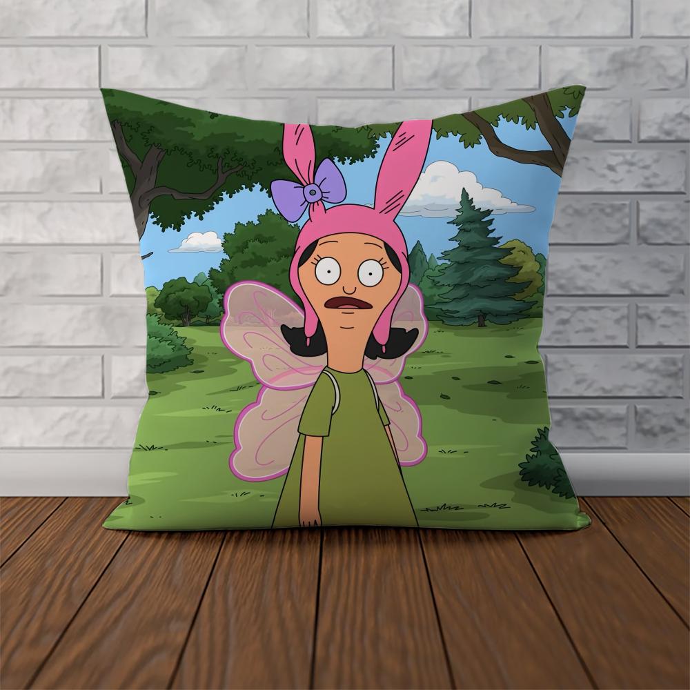 Bobs BBurgers Pillow Case For Car Sofa Decorative Home Doublesided Print Plush Square Throw Pillow Cushion Cover