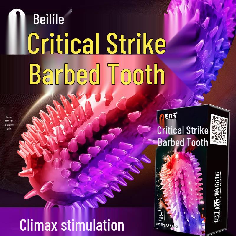 Bailile Wolf Tooth Spiked Condoms - Large Particles, 3 or 10 Pack, Adult Erotic Product