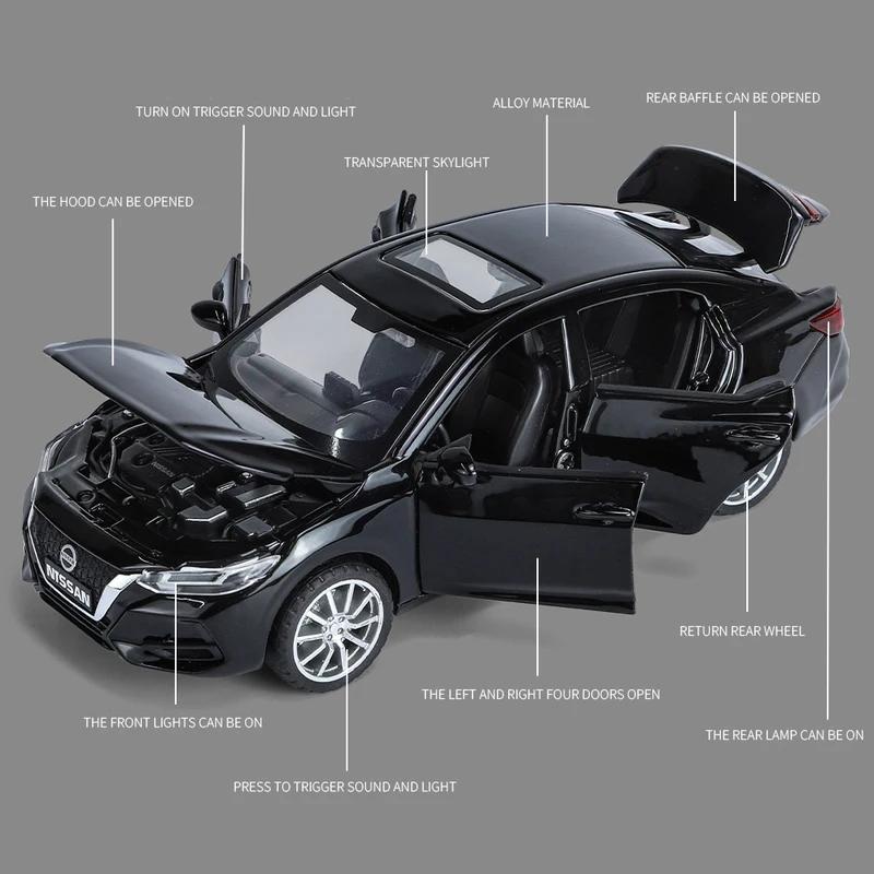 Modellino Auto Giocattolo in Lega pressofusa Nissan SYLPHY 1/32 Giocattolo con Suoni e Luci Collezionabili Regalo di Compleanno