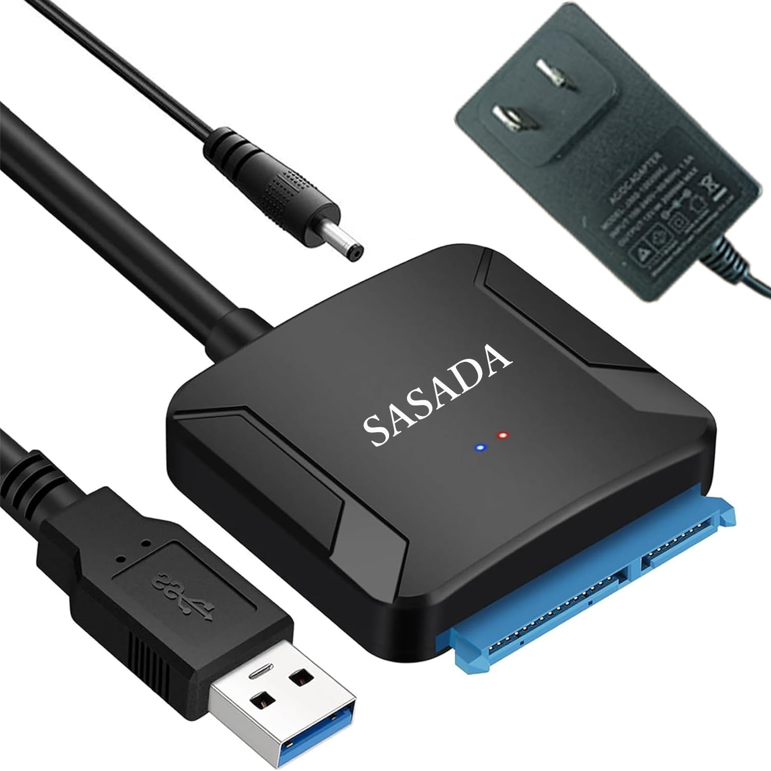 

SASADA SATA to USB Converter SATA to USB Supports up to Data Transfer for Windows UASP 6Gbps Transfer Cable, Adapter, 2.5 /3.5 HDD/SSD 6TB, 10/Mac