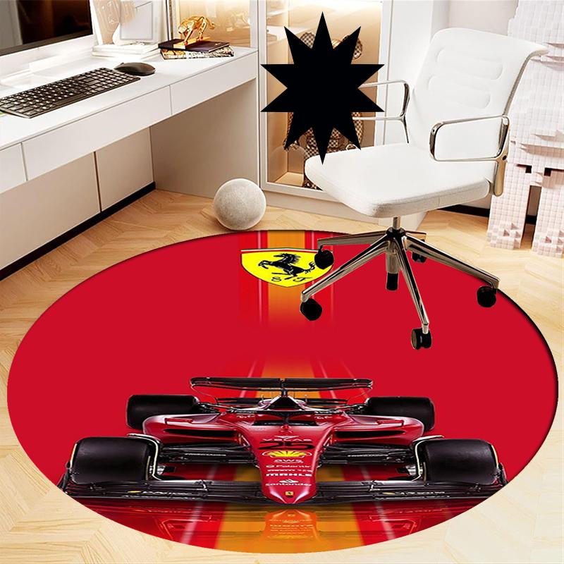 Racing Printed Round Rug Carpet Chair Rug Area Rug Entryway Doormats,for Office Chair Living Room Bedroom Kitchen Room.