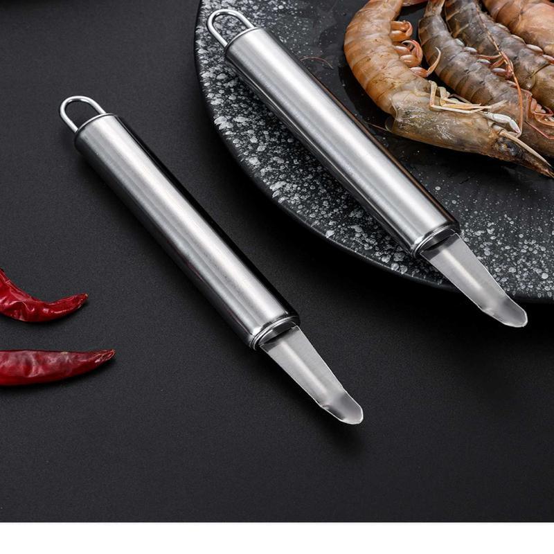 Stainless Steel Shrimp Back Opening Deveiner Tool Sharp Tip Easy Grip Handle for Home Kitchen Seafood Peeling Use
