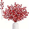 5/10Pcs Chritsmas Decoration Snowflake Red Berry Branche Chritsmas Tree Pendant for Home Decor Xmas New Year 2025 Gift Accessory