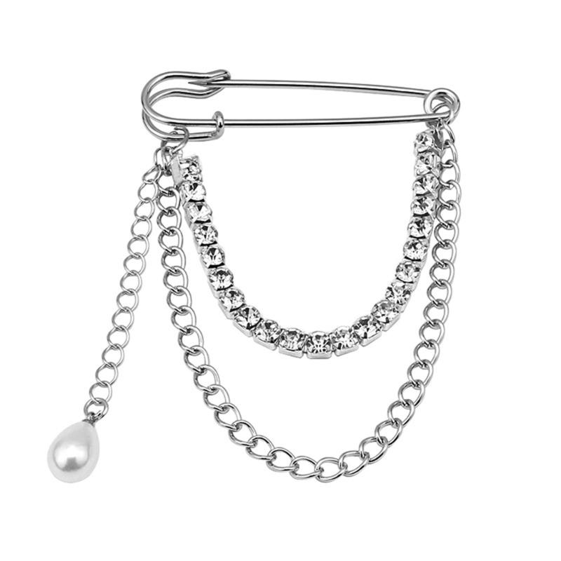 Novelty Lapel Pin Pearls Rhinestones Crystal Lapel Pin Jewelry Brooch Photo Props Delicate Crystal Brooch Pin Brooch