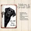 1PC You Will Never Walk Alone Vintage Tin Sign, Black Lab Dog Art, Sturdy Metal Plaque for Dog Lovers Home Decor