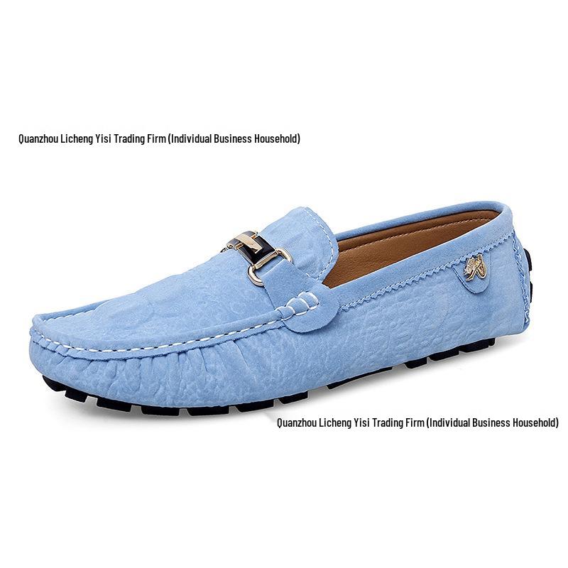Herren Wildleder Slipper: Leichte, Große, Lässige & Vielseitige Mokassins für den Herbst 46 himmelblaue