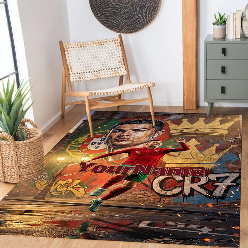 Cristiano Ronaldo 22 Customize Your Name Area Rug Design for Kitchen Hallway Decorate room Playrooms Antislip Carpet Decorate Offices